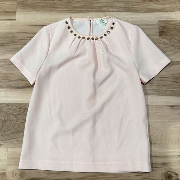 Kate Spade Blush Pink Bedazzled Blouse Top Women’s 4 - Picture 1 of 3